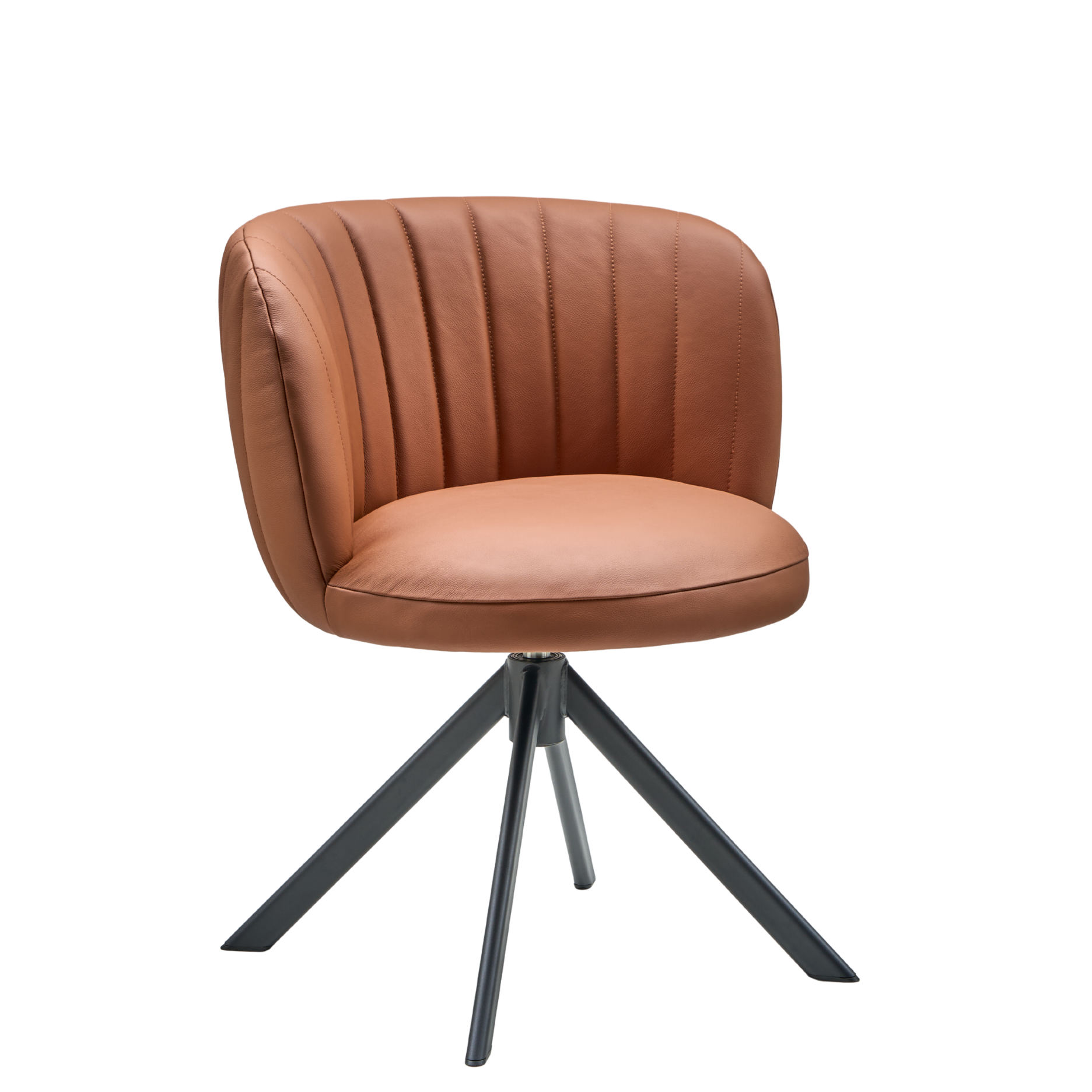 Shelly II spisebordsstol - læder m. drejeben (sort)